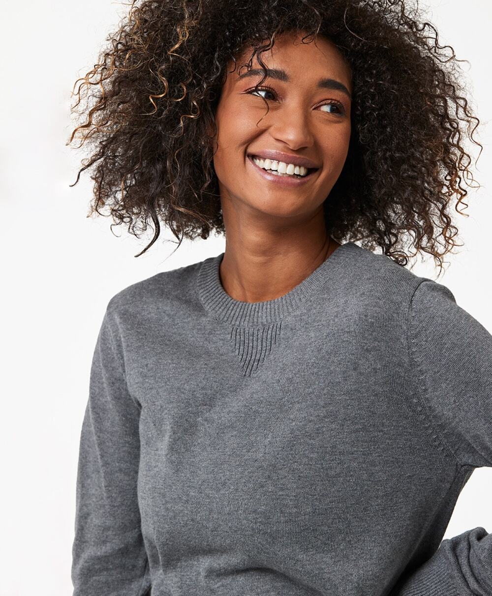 Pact Organic Cotton Gray Crewneck Long Sleeve Sustainable Sweater Size XL